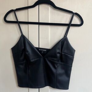 Express Faux Leather Top - Small
